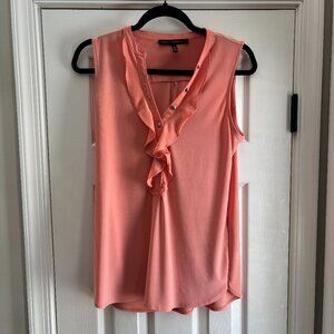 WHBM Sleeveless Ruffled Peach Blouse - Size Small